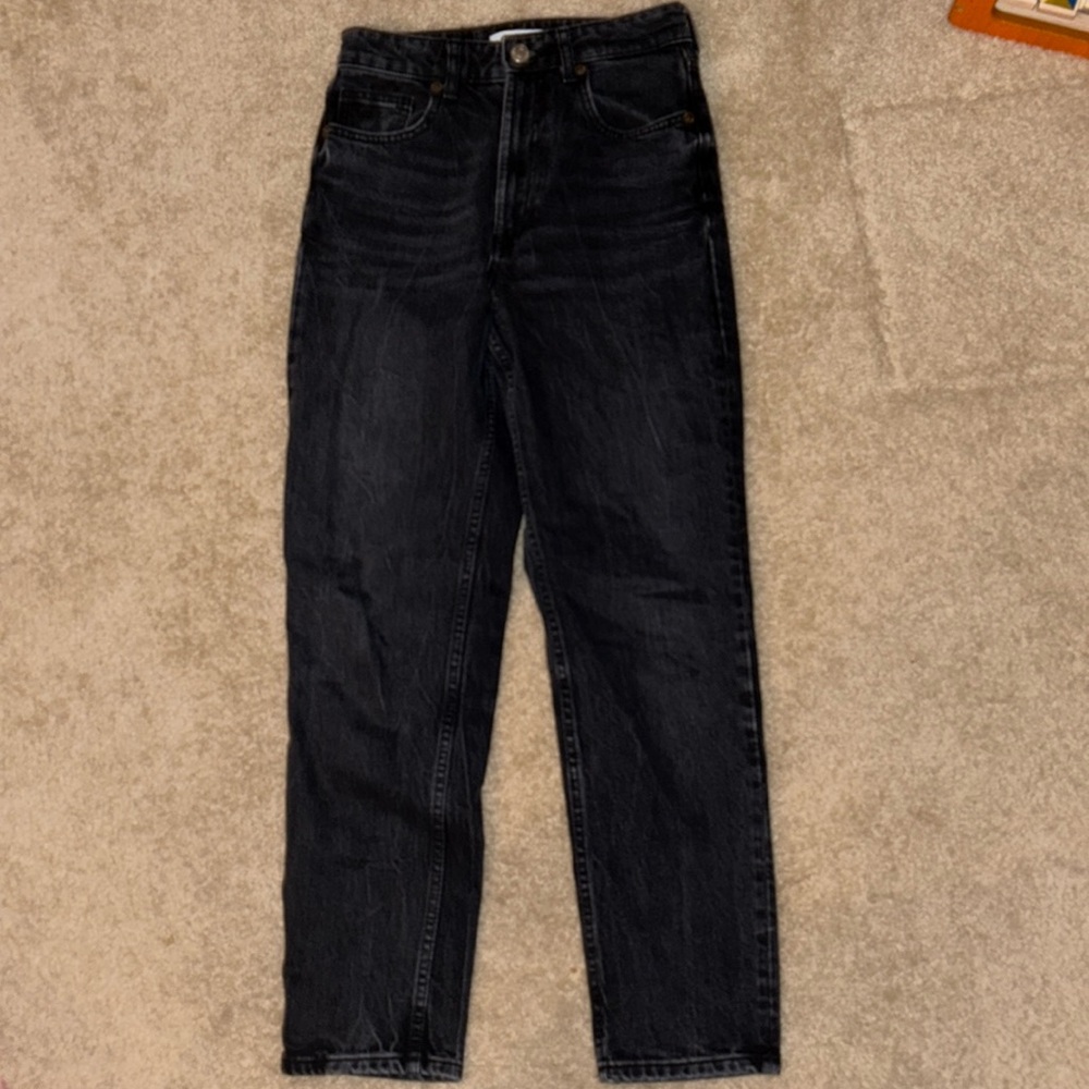Zara black denim jeans high rise
